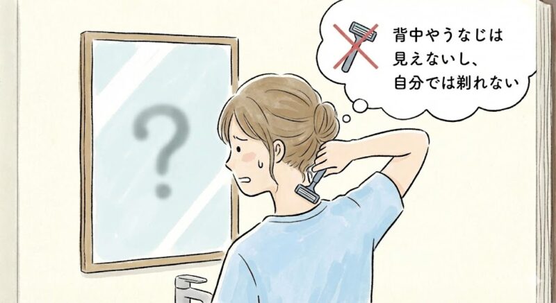 背中やうなじは自分では見えない